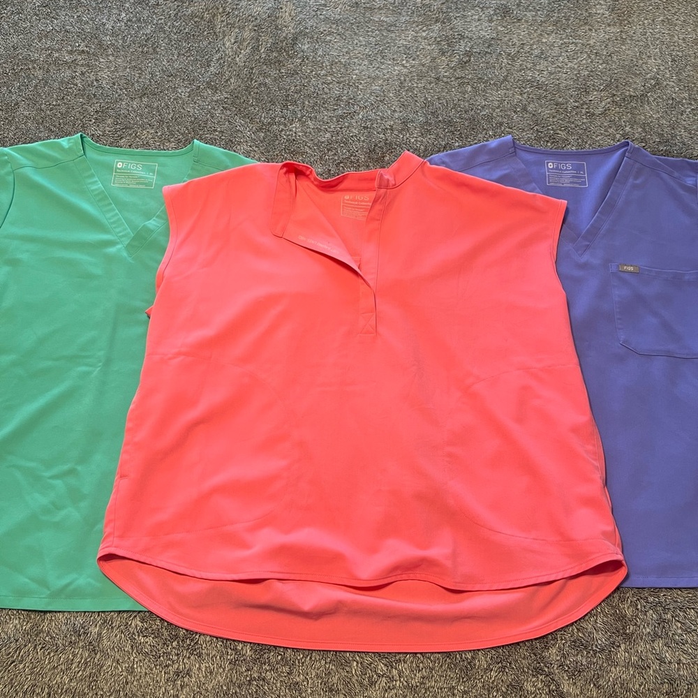 2 Figs Technical Collection and 1 Nampa Sleeveless scrub tops